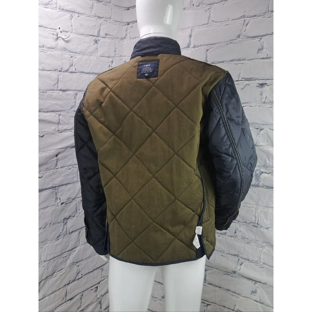 J. Crew Men's Quilted Jacket Coat Outerwear Navy Lined Filled Large